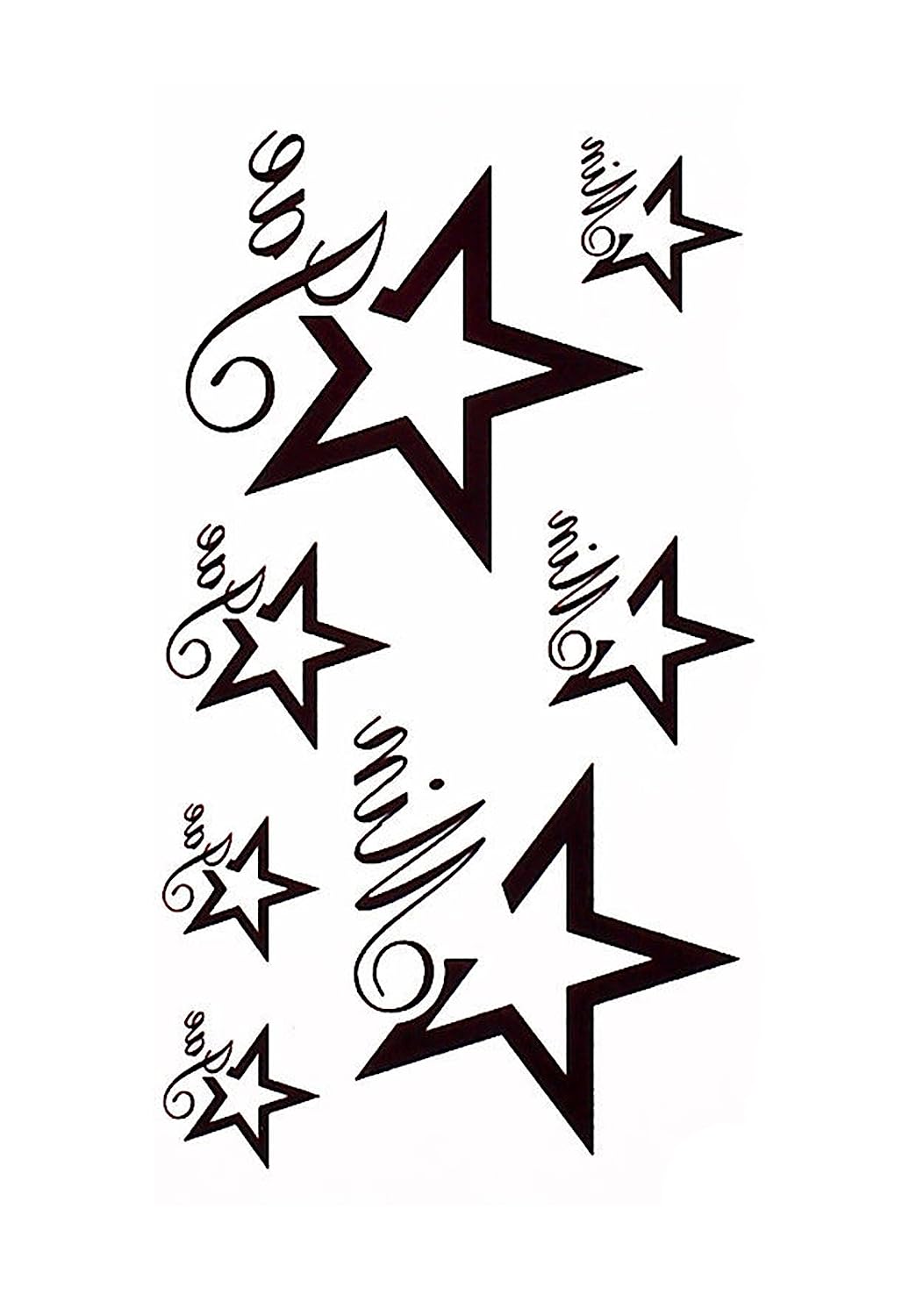 S.A.V.I 3D Temporary Tattoo Big Stars Design Size 10.5x6CM - 1PC.