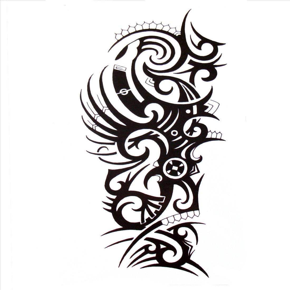 S.A.V.I 3D Temporary Tattoo Waterproof Sticker Beautiful Black Big Tribal Totem Popular New Designs Size - 21x15cm