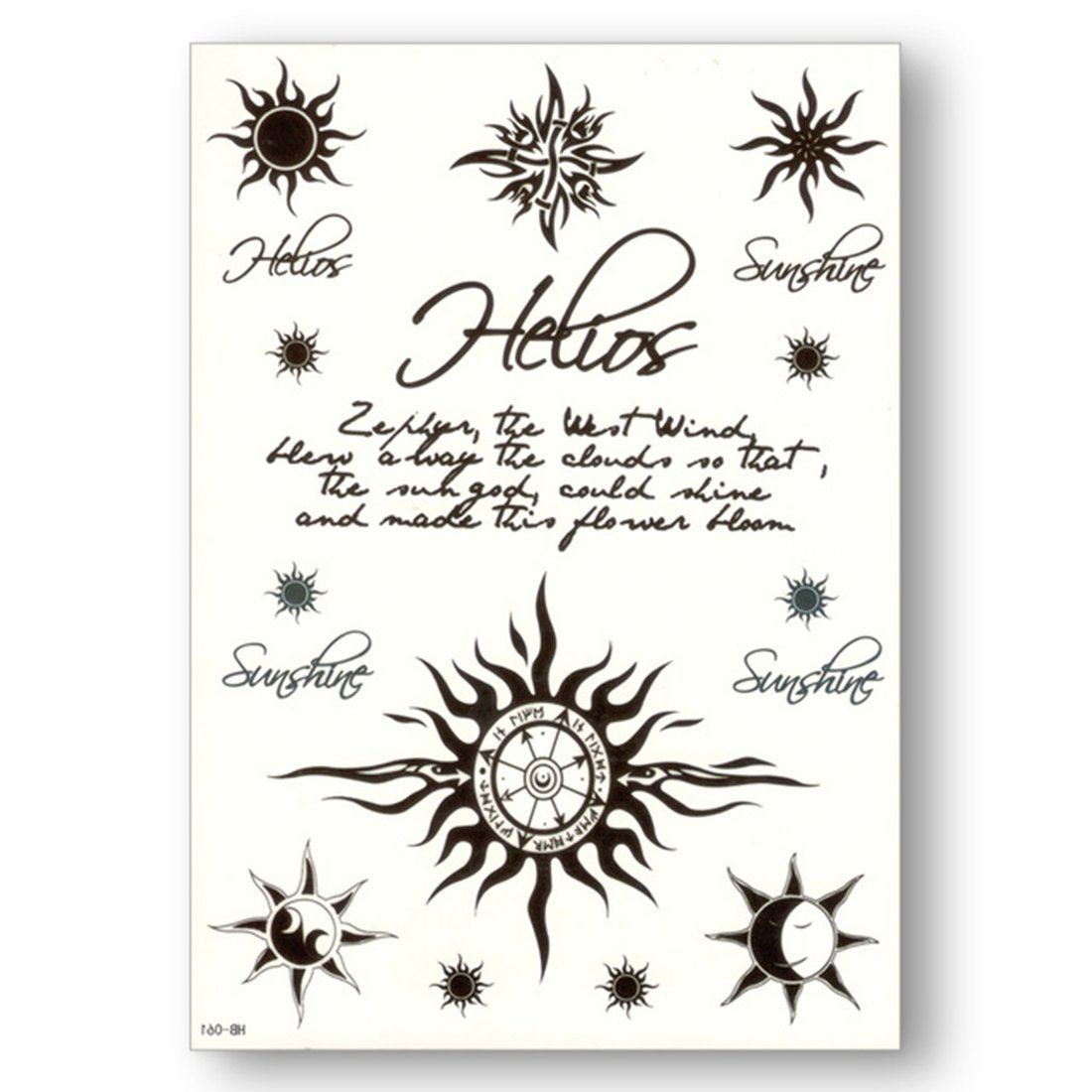 S.A.V.I 3D Temporary Tattoo Waterproof Sticker Beautiful Black Big Flower Text Moon Popular New Designs Size - 21x15cm (61)