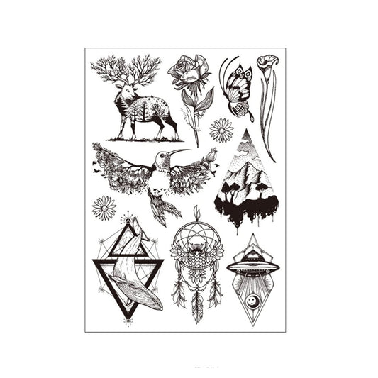 S.A.V.I Neon Temporary Tattoos, UV Tattoos For Men Women, Body Face Art, Armband, Butterfly, Animal, Bird, Dreamcatcher Tattoos Flash Fake Waterproof Tattoo Stickers, Size- 21x15CM