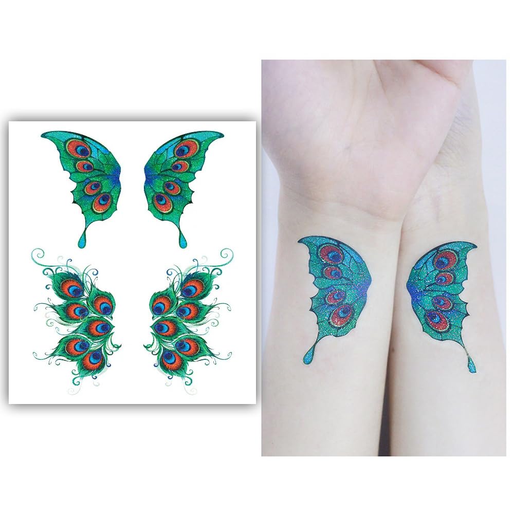 S.A.V.I Glitter Butterfly Peacock Wings Tattoo – Waterproof Eye Face Body Sticker for Women  Girls  Amazon.in Beauty