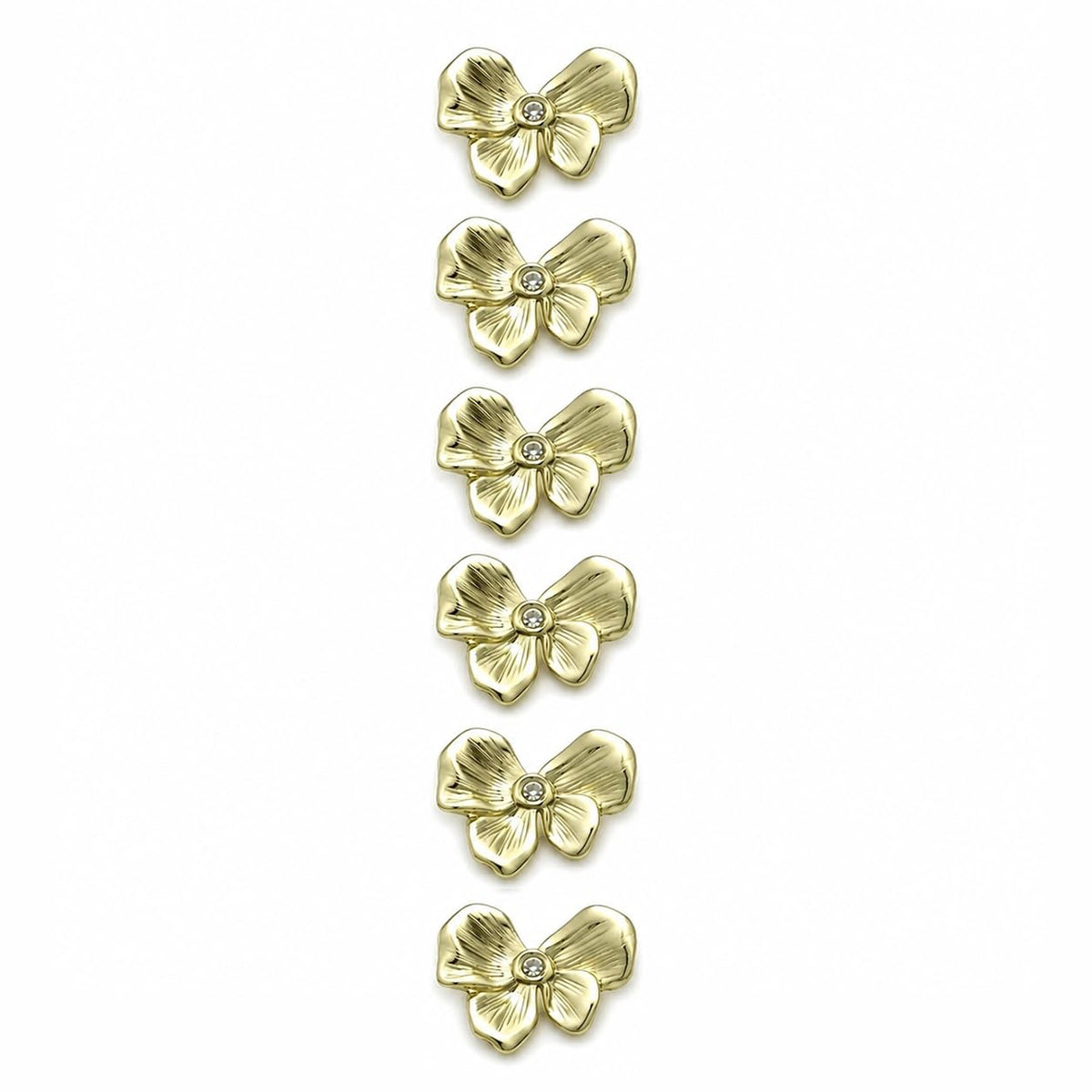 S.A.V.I Golden Flower Crystal Shank Buttons for Blouse 17.5mm | Set of 6, Gold Tone, For Saree Tops & Kurtis, DIY Sewing Crafts, Petal Design