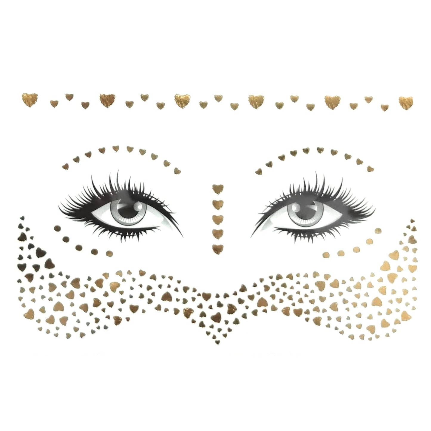 S.A.V.I Golden Face Temporary Tattoos - Achieve the Ideal Freckled Effect with Effortless Application, Authentic Appearance, Durable, Effortless Removal and Heart Designs in Various Sizes