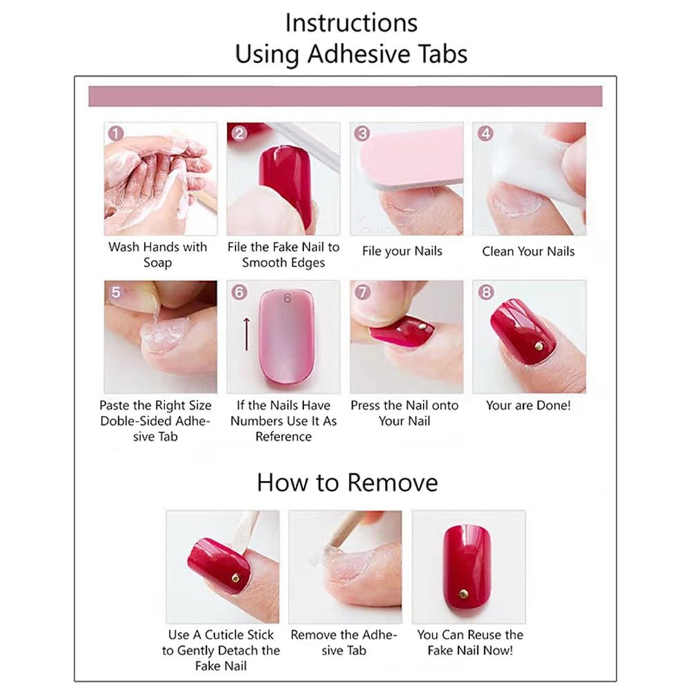 S.A.V.I Press on Toenails 24 Pcs Red Cat Eye Short Square Shape