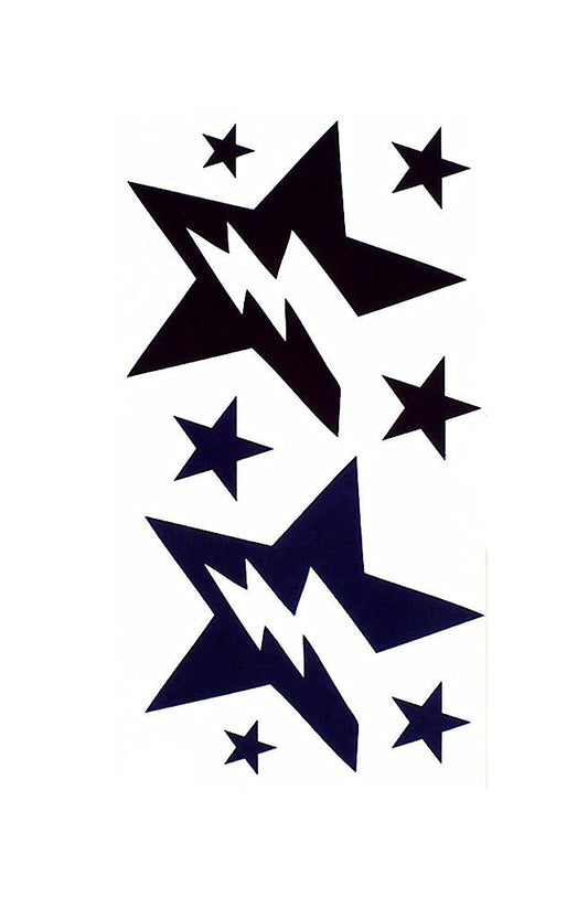 S.A.V.I 3D Temporary Tattoo Big Stars Design Size 10.5x6CM - 1PC.
