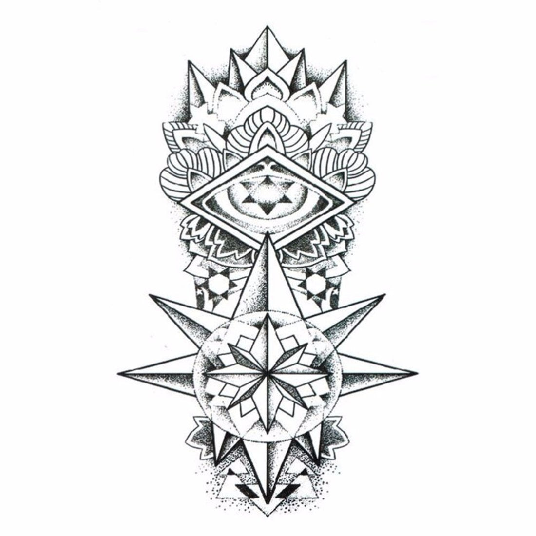 S.A.V.I 3D Temporary Tattoo For Girls Men Women Arm Hand Sticker Size 21x15CM - 1PC.