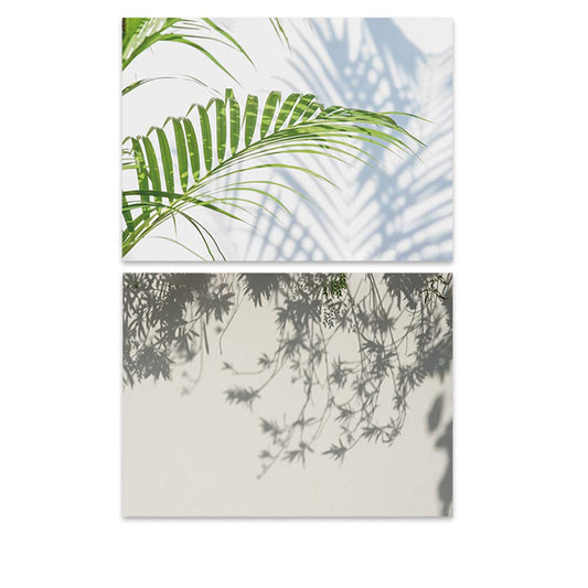 SAVIAURA 1 Sheet 2 in 1 Photography Backdrop 3D Flat Lay Tabletop Double-Sided Photo Background PVC Wrinkle-Free Small Products Photo Shoot (#26- Green Plant Shadow on Wall Pattern)