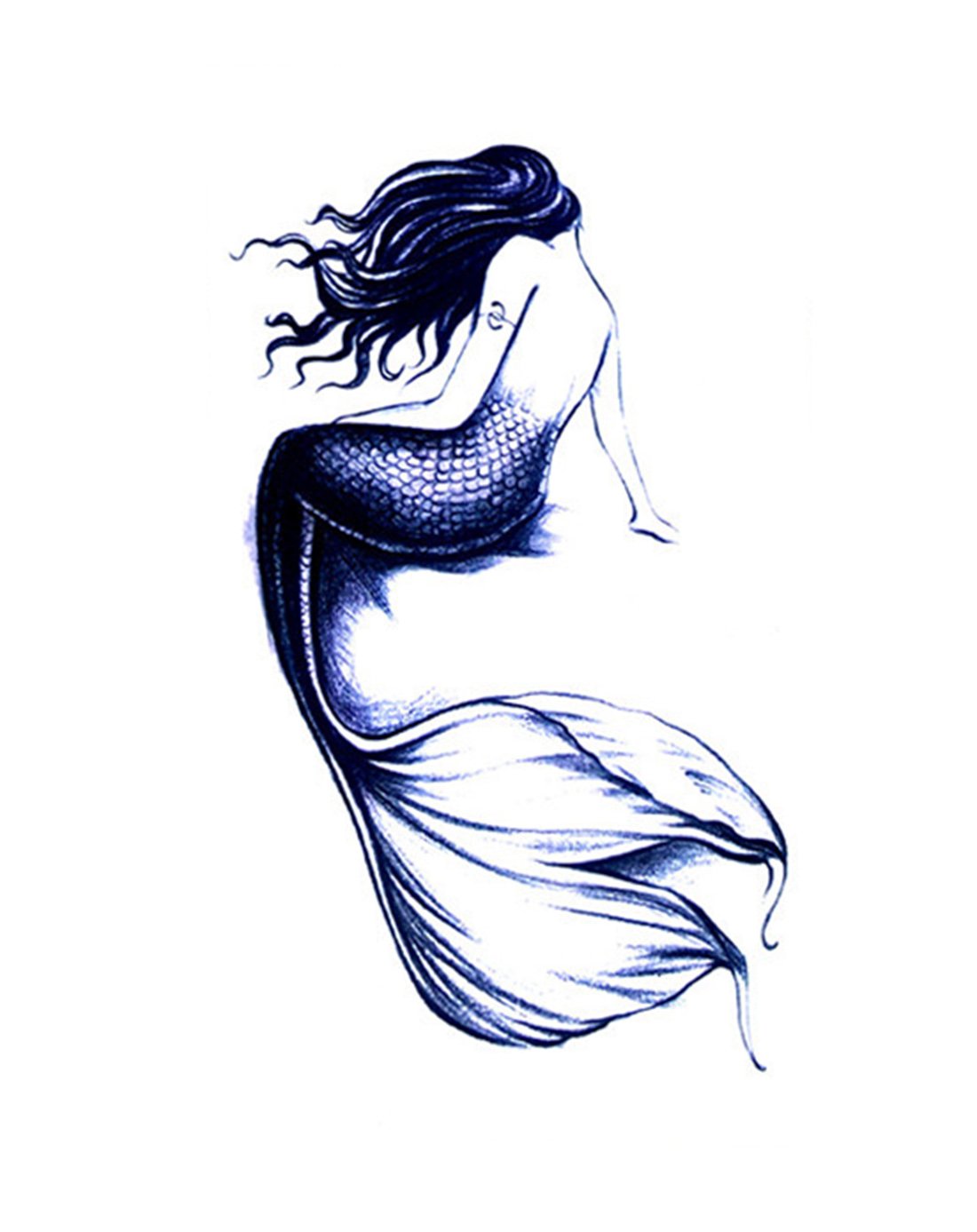 S.A.V.I Temporary Tattoo Mermaid Design Size 10.5x6cm - 1pc.
