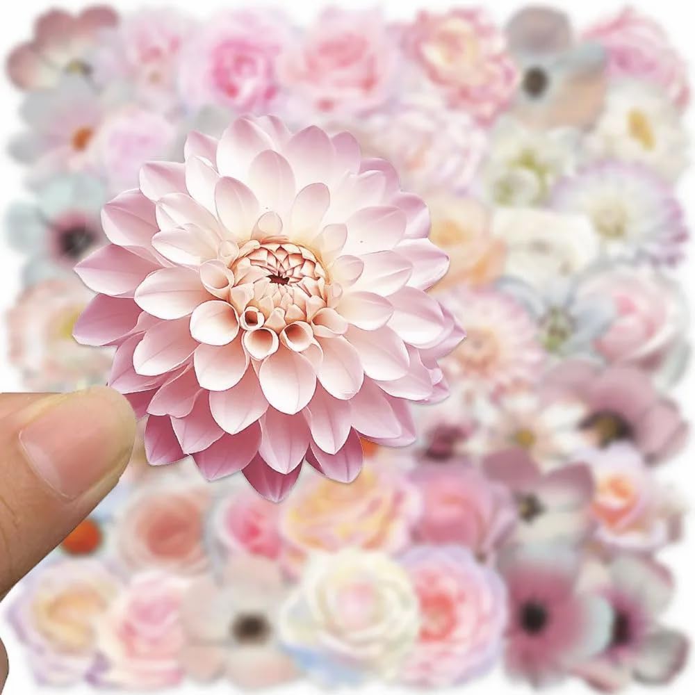 S.A.V.I 50 PCS Floral Stickers for Water Bottles & Laptop, Waterproof