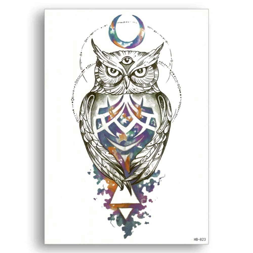 S.A.V.I 3D Temporary Tattoo Waterproof Sticker Beautiful Black Big Wolf Face Popular New Designs Size - 21x15cm (823)