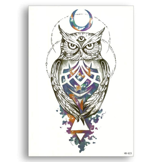 S.A.V.I 3D Temporary Tattoo Waterproof Sticker Beautiful Black Big Wolf Face Popular New Designs Size - 21x15cm (823)