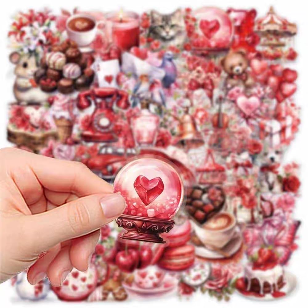 S.A.V.I 50PCS Love Valentine Vinyl Stickers Pack for Laptop & Bottle