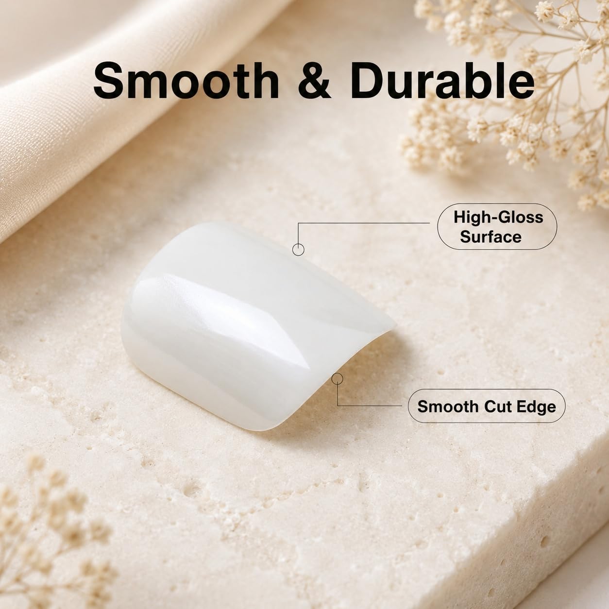 S.A.V.I Press on Toenails Pearl White Glossy 24 Pcs