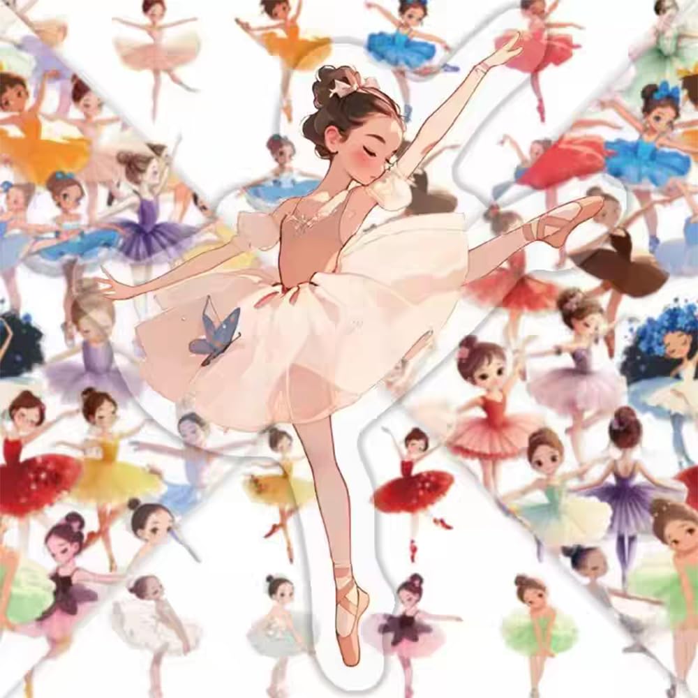 S.A.V.I 50 Pcs Cute Ballerina Princess Stickers for Kids Girls, PVC