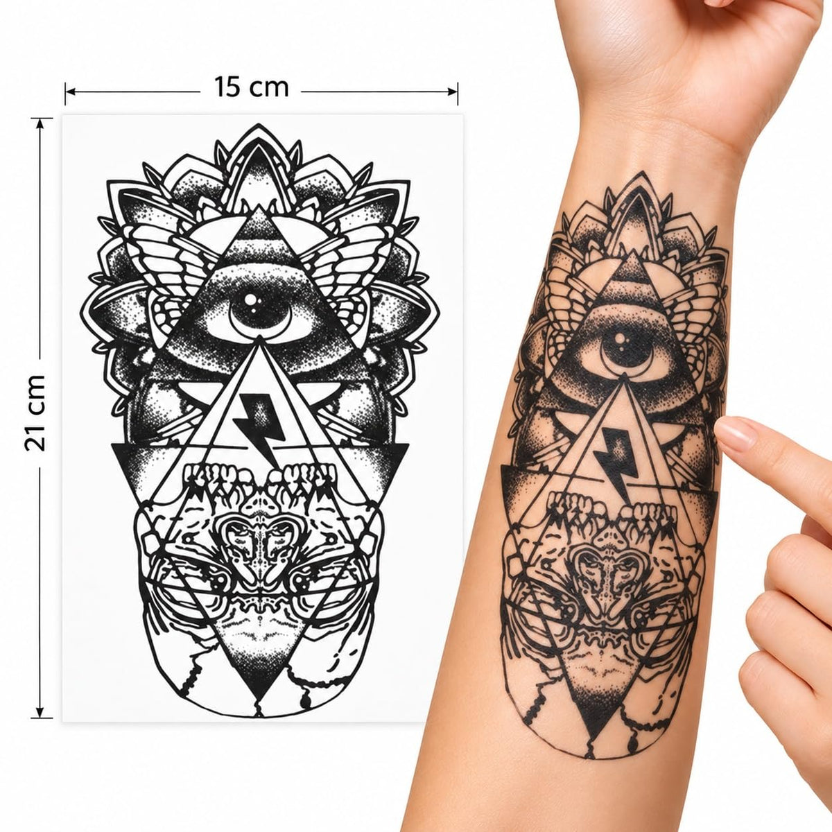 S.A.V.I Temporary Tattoo Stickers 15x21 cm for Men & Women