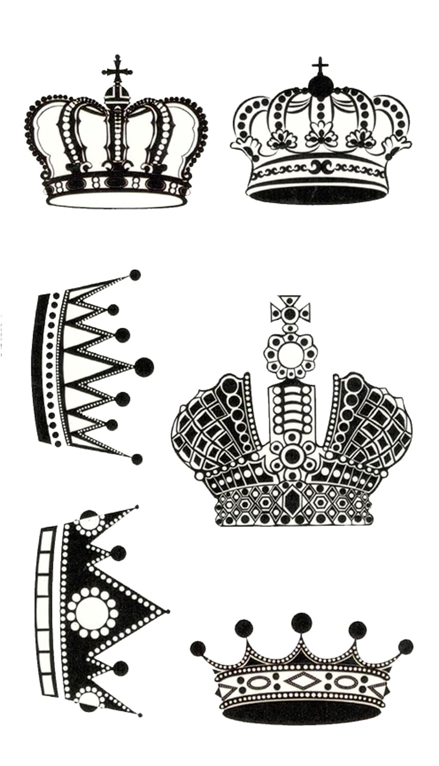 S.A.V.I Temporary Tattoo 3D Crown Tattoo Sticker Size 10.5x6CM - 1PC.