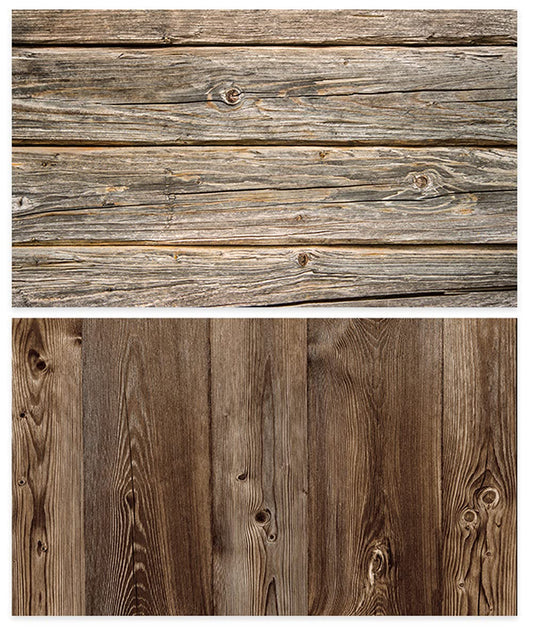 SAVIAURA 1 Sheet 2 in 1 3D Flat Lay Tabletop Double-Sided Photography Backdrop Photo Studio Flatlay Background PVC Wrinkle-Free for Small Product Shoot (Brown Wooden Plank Pattern)