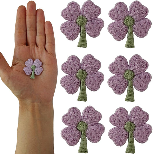 S.A.V.I Floral Embroidered Appliqué Patches, Sew-On, Non-Adhesive, Pack of 6, DIY for Clothes, Dresses, Blouses, Scarves, Hats, Bags, Jackets, Skirts, T-Shirts, Sweaters, Tank Tops (Purple)