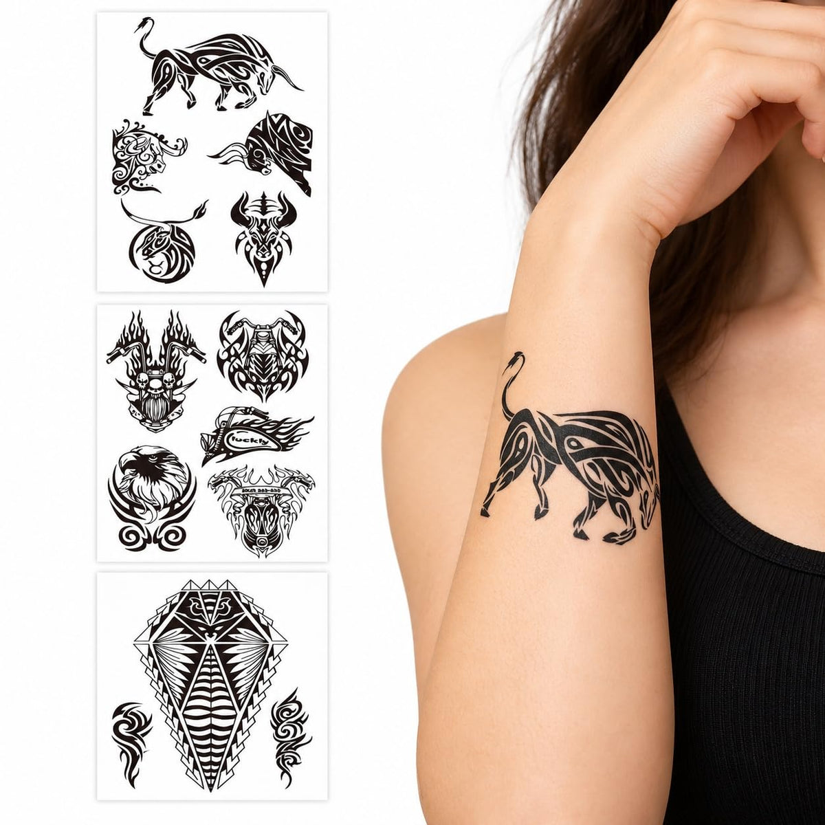 S.A.V.I Temporary Tattoo Stickers Tribal Designs, 3 Sheets