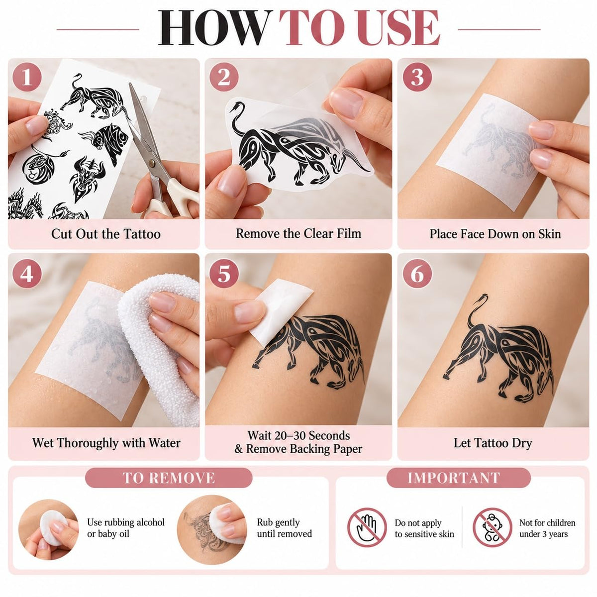 S.A.V.I Temporary Tattoo Stickers Tribal Designs, 3 Sheets