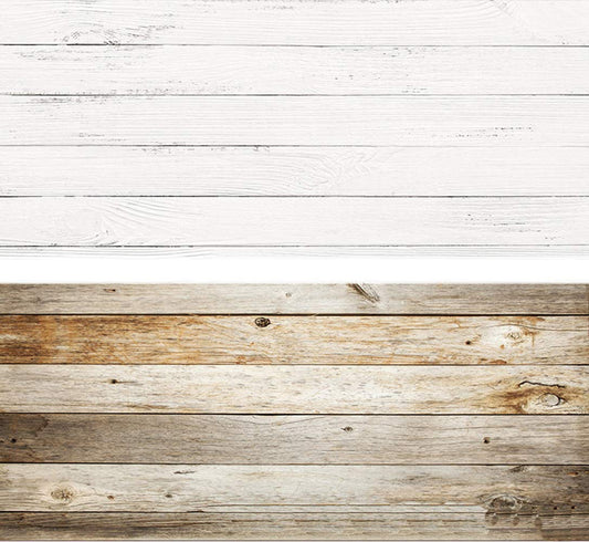 SAVIAURA 1 Sheet 2 in 1 Photography Backdrop 3D Flat Lay Tabletop Double-Sided 34x21 Photo Background PVC Wrinkle-Free for Small Products Food, Cosmetics Shoot (#6- White & Brown Wood Pattern)