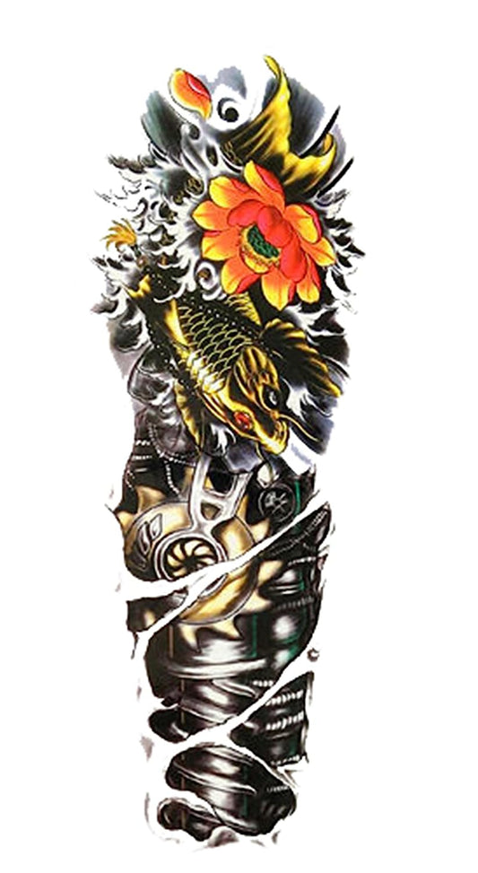 S.A.V.I Temporary Tattoo For Girls Men Women Full Arm Hand 3D Sticker Size 48x17CM