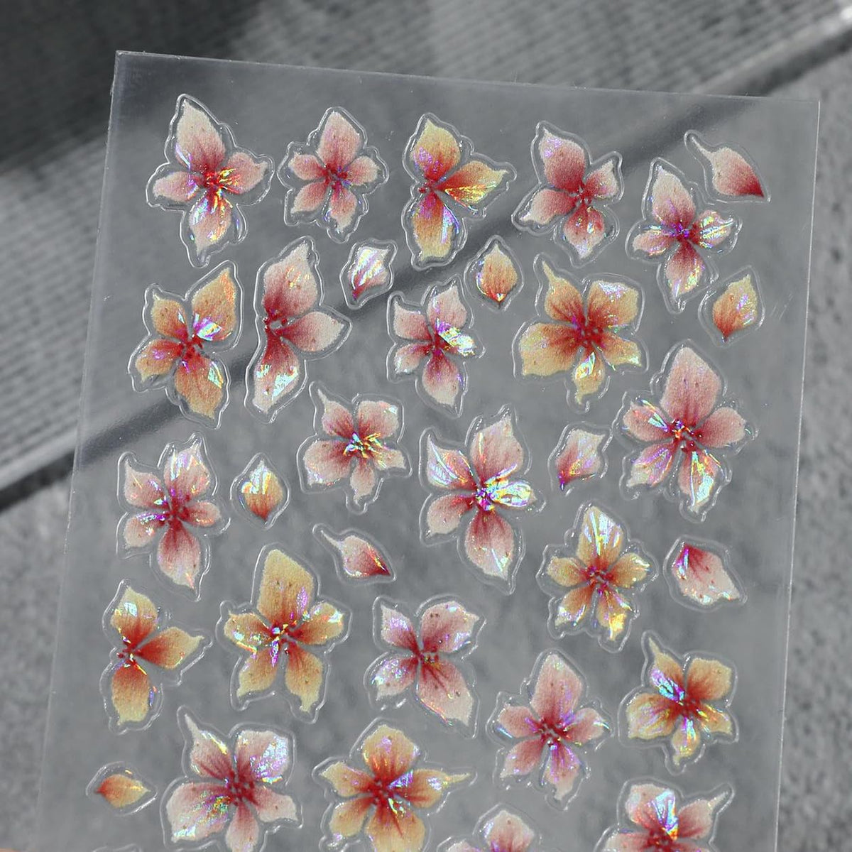 S.A.V.I 3D Floral Nail Art Stickers Self Adhesive Decals 2 Sheets | Pink Cherry Blossom, Raised Texture, DIY Manicure, 7 x 9 cm, Women & Girls