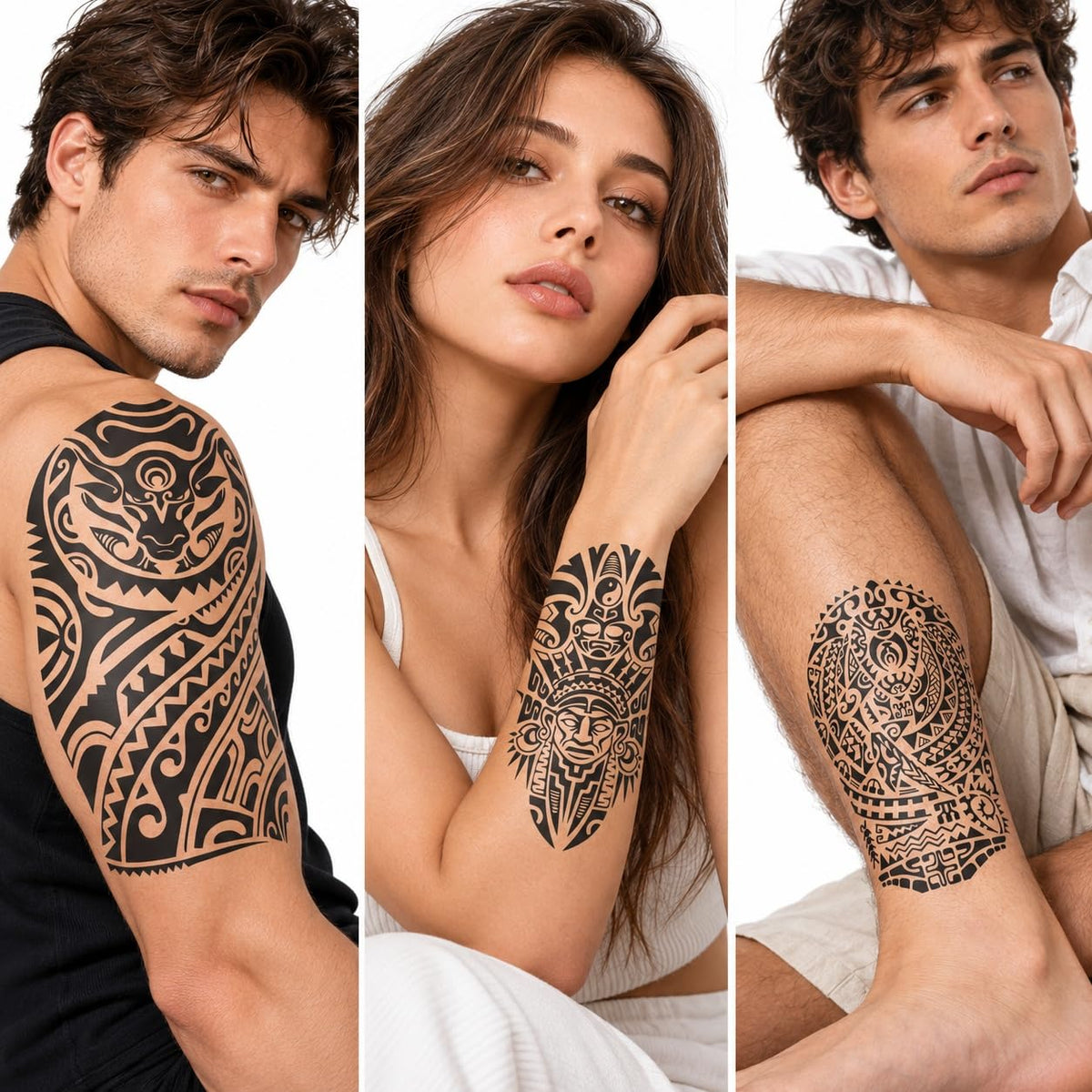 S.A.V.I Temporary Tattoo Stickers Tribal Designs 15x21 cm, 3 Sheets