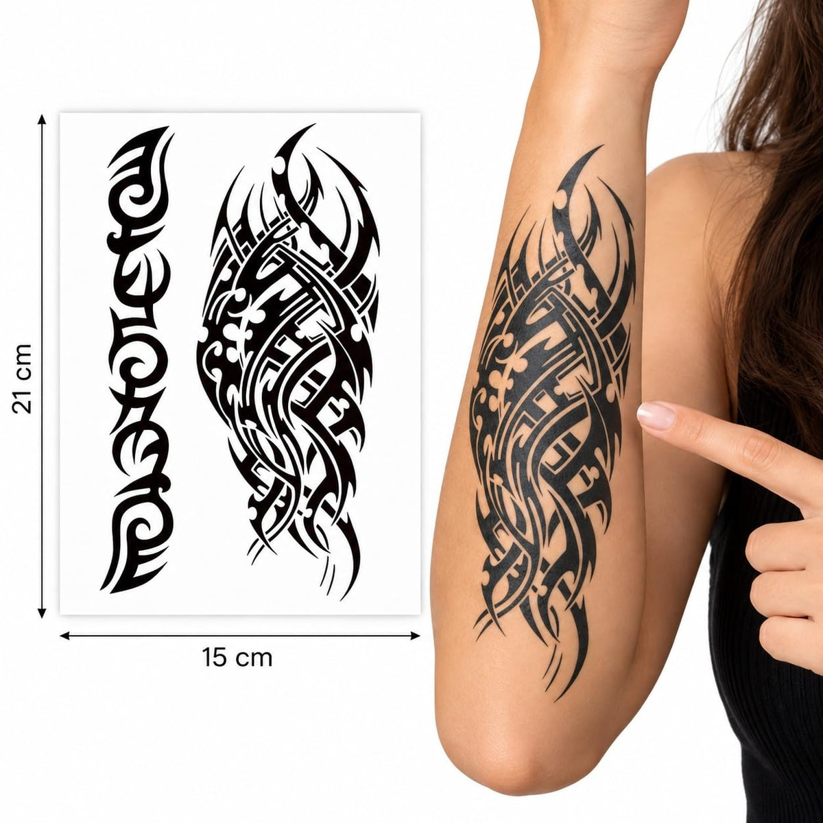 S.A.V.I Tribal Temporary Tattoo Stickers 3 Sheets, 15 x 21 cm