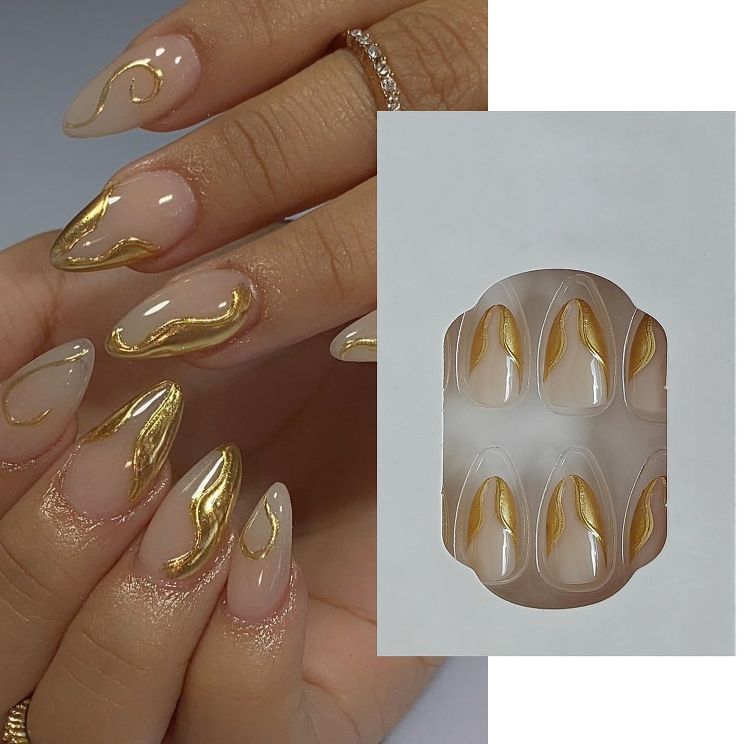 S.A.V.I Black Cat Eye Metallic Press-On Toe Nails for Women | Short Natural Square | Glossy Pedicure Look | Reusable ABS | 24 Pcs with Nail Glue & Adhesive Tabs