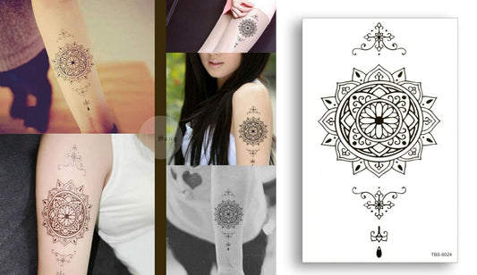 S.A.V.I Temporary Tattoo For Girls Men Women Tribal Totems Black Sticker Size 19x12CM - 1PC.