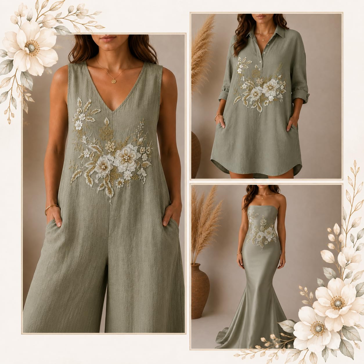 S.A.V.I Floral Embroidery Patch Sew-On Applique White Gold 36x25 cm|Large DIY Lace Motif for Dresses, Kurtas, Blouses & Shirts, Mesh Fabric, Elegant Decorative Craft Accessory
