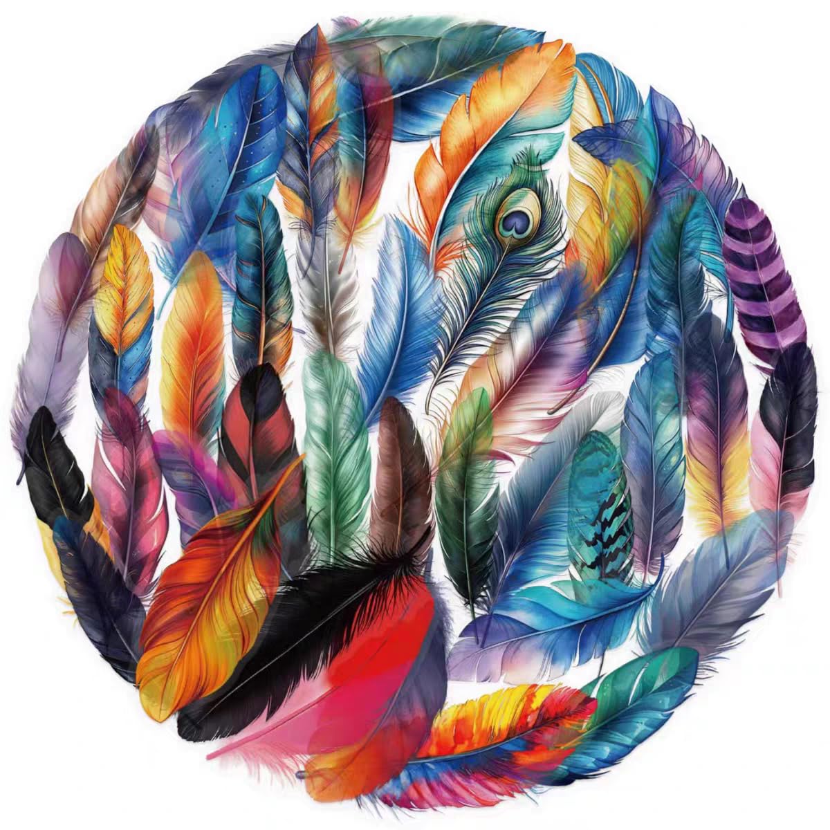 S.A.V.I 50 Pcs Colorful Feather Stickers Set, Waterproof Vinyl Decals