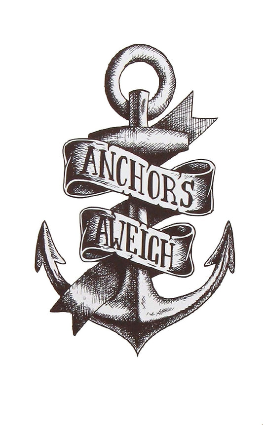 S.A.V.I Temporary Tattoo 3D Anchor Design Size 10.5x6CM - 1PC.