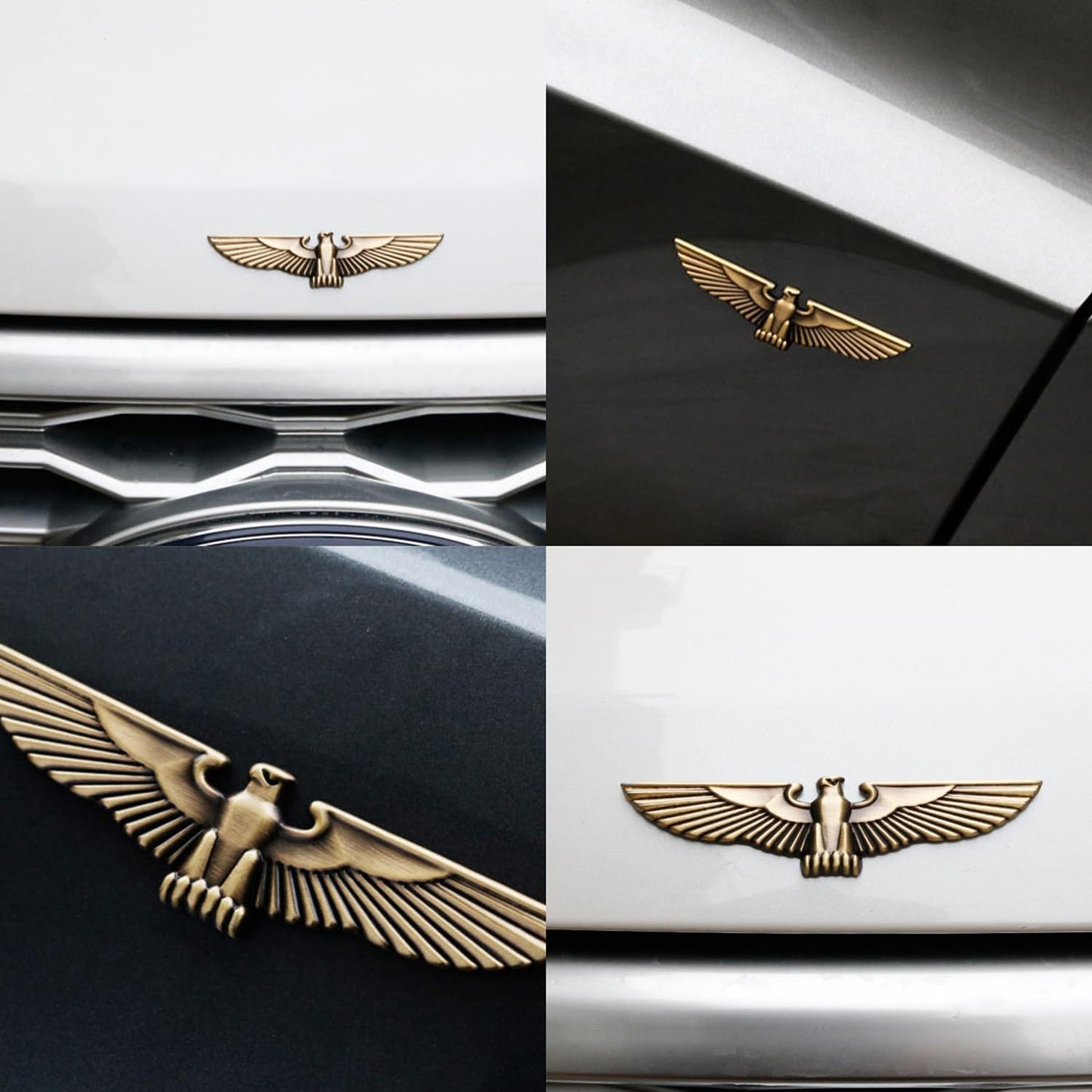 SAVIAURA 3D Eagle Fender Logo - Metal Car Sticker, Decorative Exterior Accessory, Metallic Gold