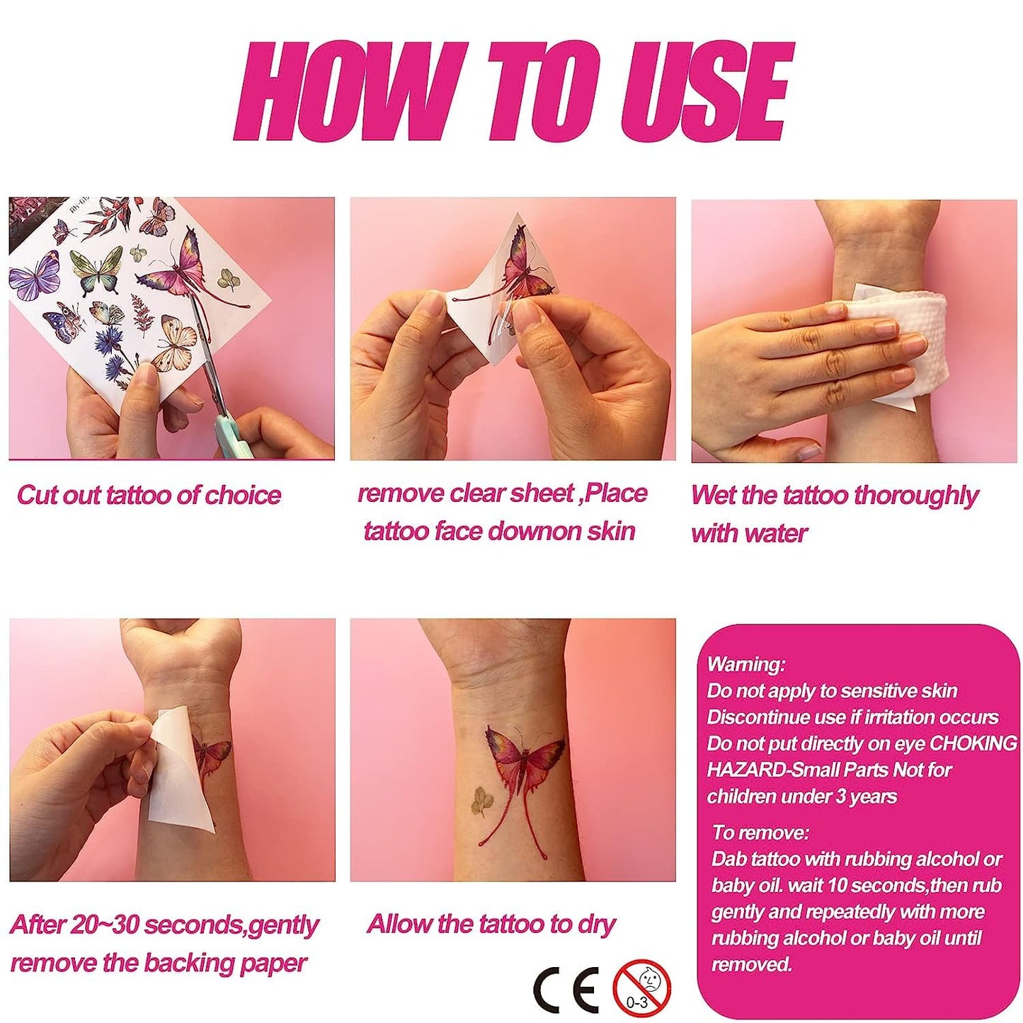 S.A.V.I Red Rose Arrow Fine-Line Temporary Tattoo Sticker, Waterproof Minimalist Floral Body Art Decal for Finger Hand Arm Wrist, Safe Non-Toxic Skin-Friendly, Easy Apply & Remove (1 Pc) (57)