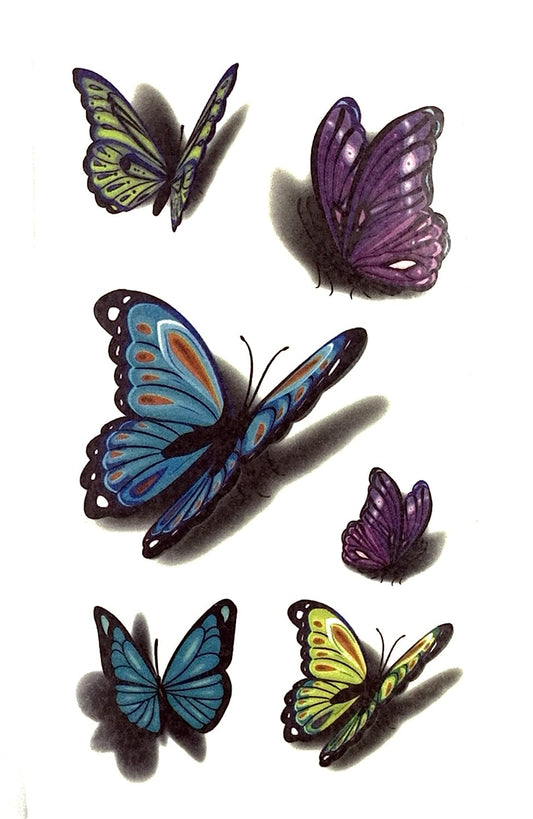 S.A.V.I Temporary Tattoo 3D Butterfly Tattoo Stickers Size 10.5x6CM - 1PC.