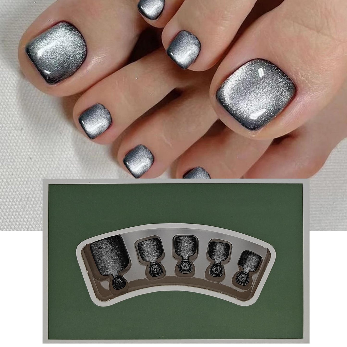 S.A.V.I Dark Wine Red Press On Nails for Women | Short Square Natural Shape | Glossy Finish with Glitter Edge | Reusable Fake Nails | 24 Pcs with Free Glue & Adhesive Tabs