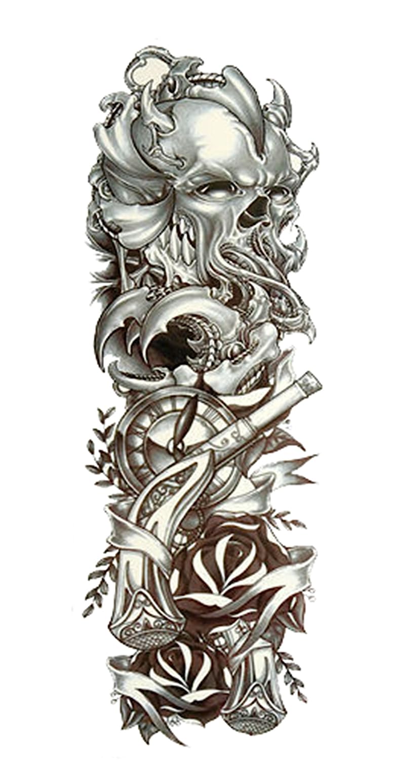 S.A.V.I Full Arm Hand Temporary Tattoo For Men Girls Women Sticker Size 48x17cm