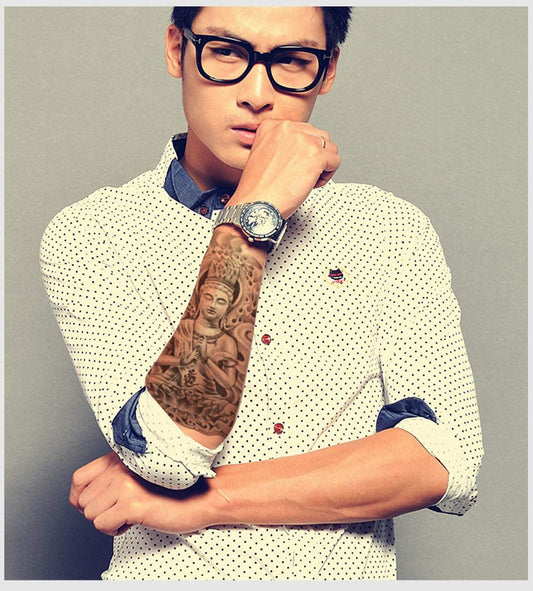 S.A.V.I Temporary Tattoo For Girls Men Women 3D Buddha Sticker Size 21x15CM - 1PC.