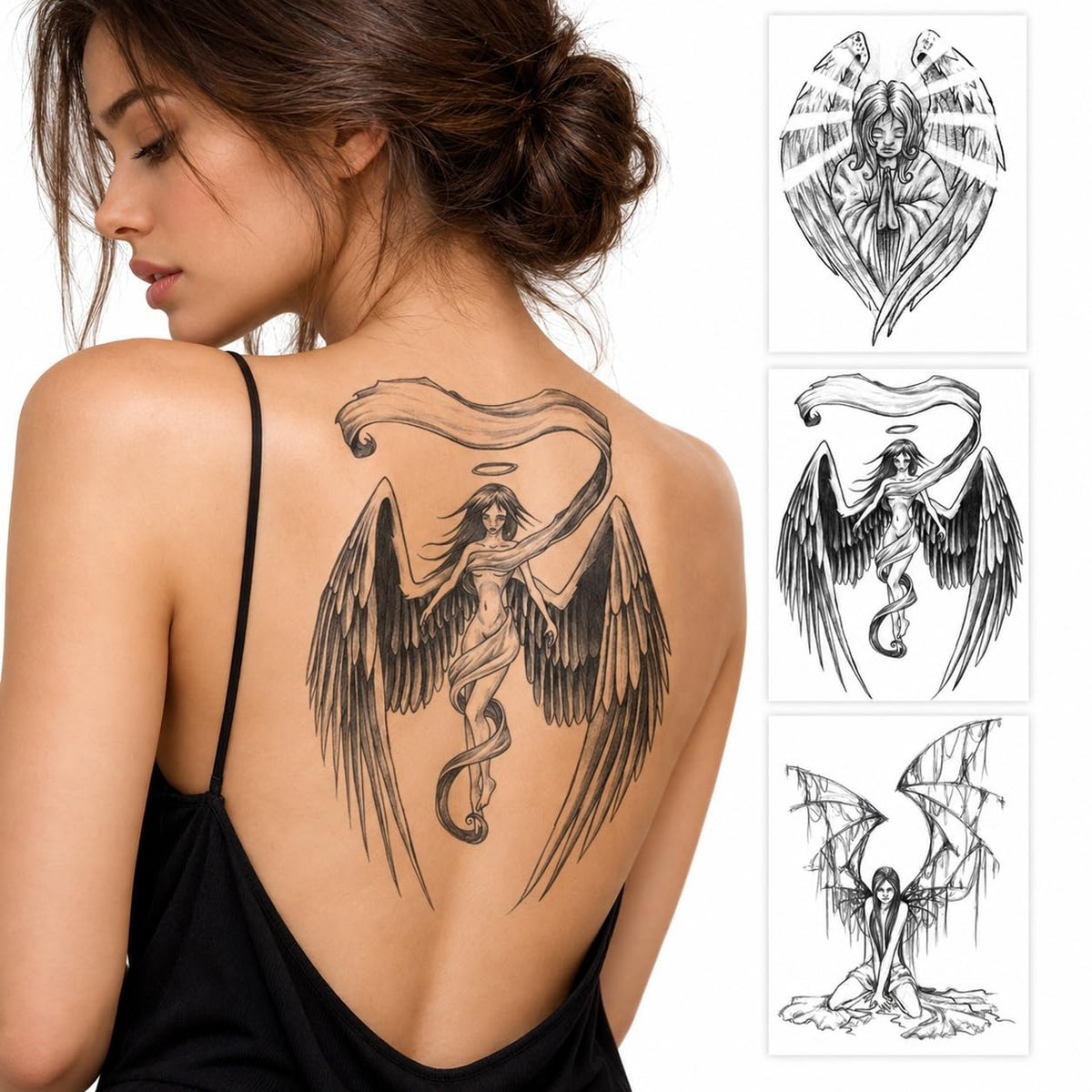 S.A.V.I Temporary Tattoo Stickers Angel Wings Designs, 15x21 cm