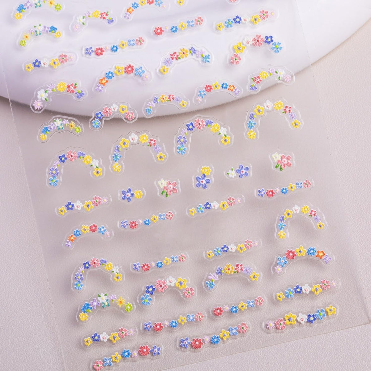 S.A.V.I 3D Floral Nail Art Stickers Self Adhesive Wildflower Decals | 2 Sheets, 6.5 x 10 cm, Embossed Design, Easy Peel and Apply, For Women and Girls