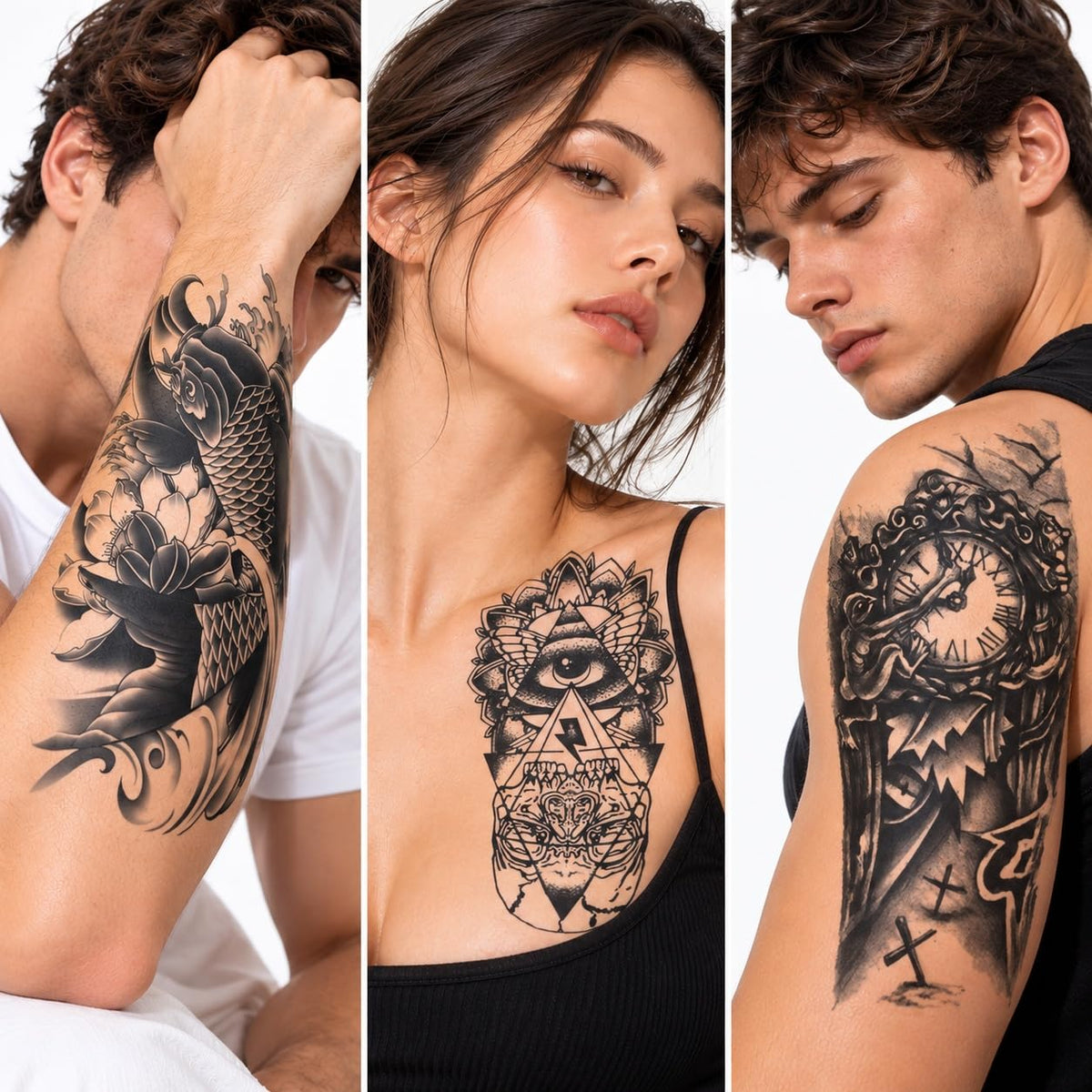 S.A.V.I Temporary Tattoo Stickers 15x21 cm for Men & Women