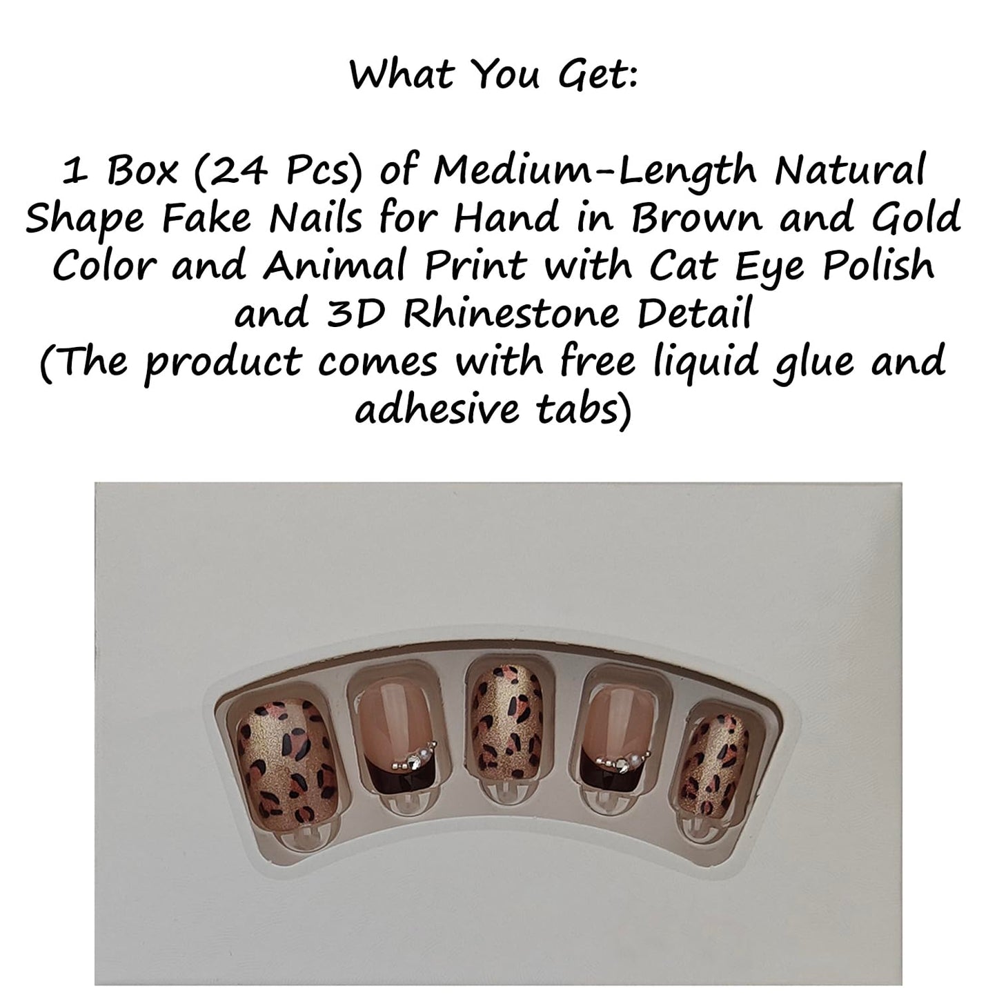 S.A.V.I Short Natural Press-On Toe Nails, Pink Cat Eye Polka Dot Design, Glossy ABS Square Shape, 24 Pcs Reusable Fake Toenails with Nail Glue & Adhesive Tabs