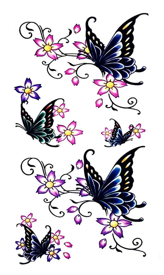 S.A.V.I Temporary Tattoo 3D Butterfly Design Size 10.5x6CM - 1PC.