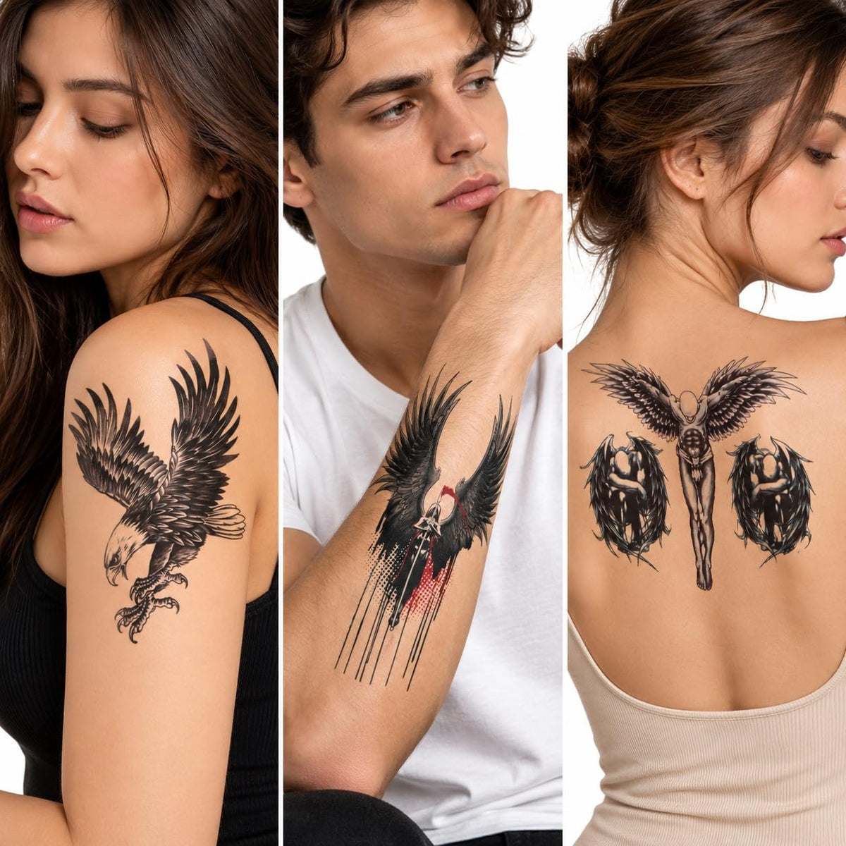 S.A.V.I Temporary Tattoo Stickers Wing Design, 3 Sheets, 15x21 cm
