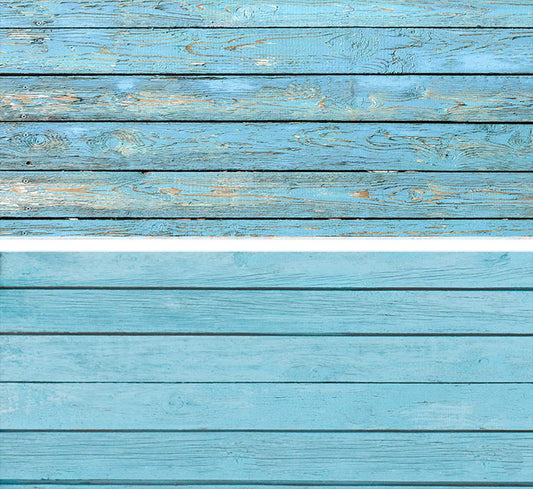 SAVIAURA 1 Sheet 2 in 1 Photography Backdrop 3D Flat Lay Tabletop Double-Sided 34x21 Photo Background PVC Wrinkle-Free for Small Products Food, Cosmetics Shoot (#7- Blue Wood Plank Pattern)