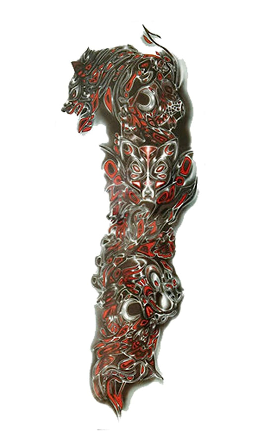 S.A.V.I Temporary Tattoo For Girls Men Women Full Arm Hand 3D Sticker Size 48x17CM