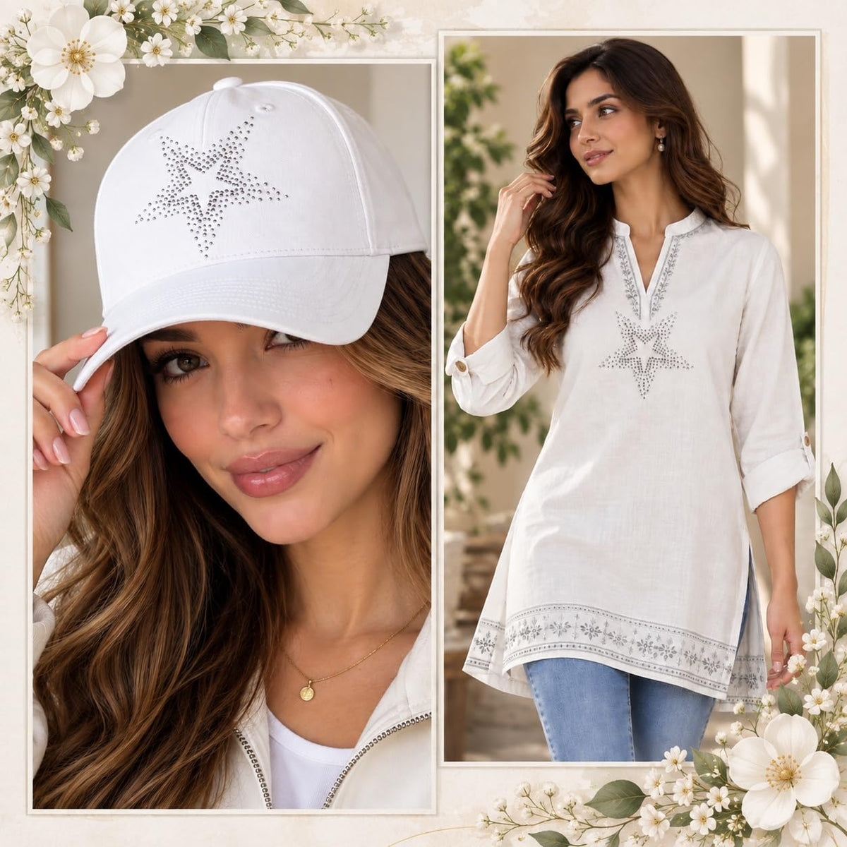 S.A.V.I Rhinestone Iron-On Star Sticker White Crystal 10x10 cm