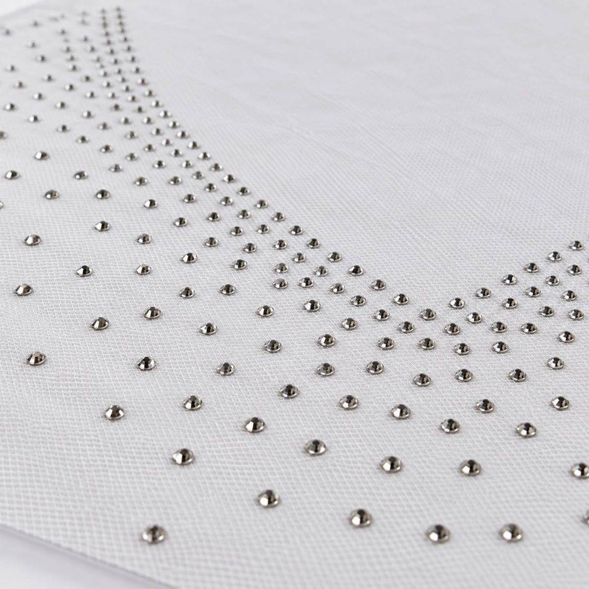 S.A.V.I Rhinestone Hotfix Neckline Patch White 2mm, 25x20cm